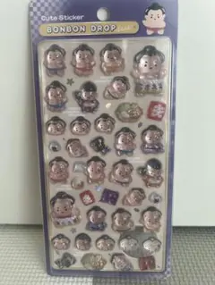 ボンボンドロップシール　お相撲さん　和柄