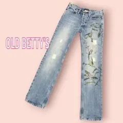 OLD BETTY'S オールドベティーズ 花柄プリント デニム リメイク風のサムネイル
