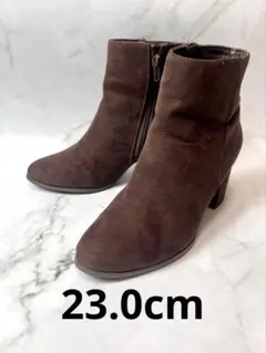 レディース　スエード ブーツ　ショートブーツ　ブラウン　ダークブラウン　Mサイズ