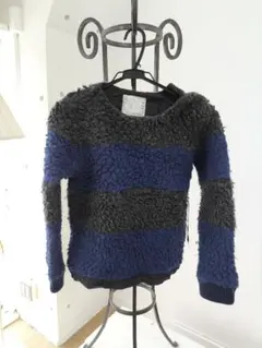 sacai Border pile pullover