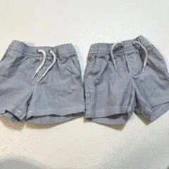 GAP 半ズボン 6-12m 2枚セット ストライプ ベビー 夏保育園 洗い替え