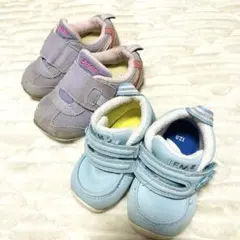 キッズシューズ 2足セット 12.0 14.0 水色　紫　asics IFME