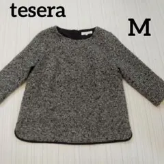 teleraレディース トップス カットソー クルーネック ウール混 Ｍ 冬向
