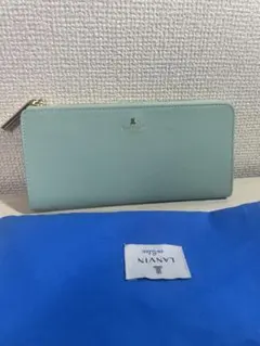 新品未使用LANVIN en Bleu長財布ミント ランバン オン ブルー LANVIN en Bleu リュクサンブール かぶせ長財布