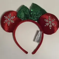 上海ディズニー限定　ミニー　カチューシャ　クリスマス　ホリデー　限定アイテム