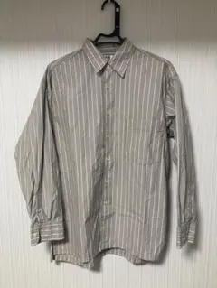 UNIQLO U ベージュストライプシャツ Mサイズ