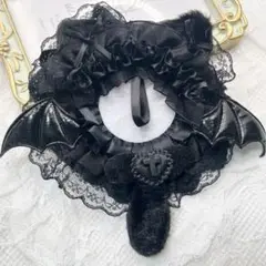 缶バッジロゼット 黒猫耳