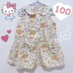 ハローキティ 100cm ワンピース 夏 キティちゃん 女の子 リボンのサムネイル