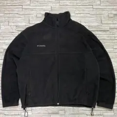 Columbia フリースジャケット ダークグレー ワンポイント刺繍ロゴ