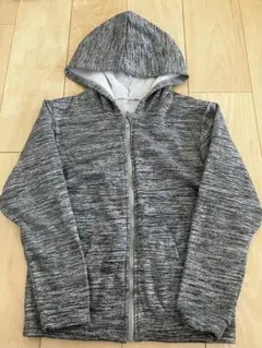 150 グレー系フード付きジップアップパーカー