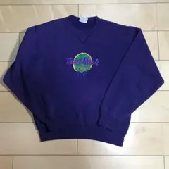 【激レア】90s アメリカ製 ハードロックカフェ 刺繍 スウェット パープル M 激レア】90s アメリカ製 ハードロックカフェ 刺繍 スウェット