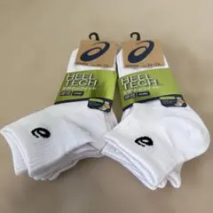 【売り切り値下げ】ASICS HEEL TECH 靴下 6足　24-26cm 白