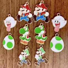 『新品未使用』 スーパーマリオ チャーム10個セット☆ルイージ テレサ ヨッシー