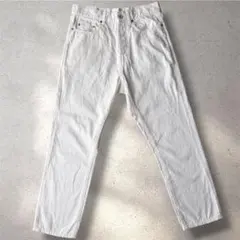 lideal 白デニム ジーンズ パンツ 日本製 綿 テーパード 28 Sのサムネイル