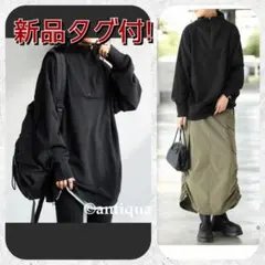 新品未使用【antiqua アンティカ】ハーフジップスウェット　ブラック