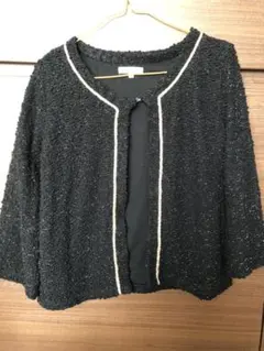 ロペピクニック ボレロ風ラメカーディガン ブラック