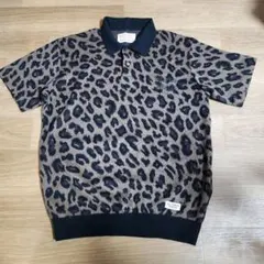 WACKO MARIALEOPARD KNIT POLO SHIRT