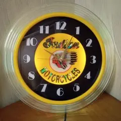 インディアンモーターサイクル　ネオンクロック　時計