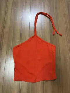 Bershka オレンジ ホルターネック トップス
