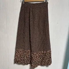 LUCA LADY LUCK LUCAヒョウ柄フレアロングスカート