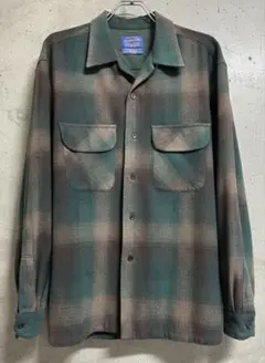 Pendleton オンブレチェックボードシャツ グリーン×ブラウン Lサイズ