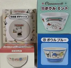 ☆サンリオ当たりくじ☆ボウルミント☆ボウルブルー☆ポチャッコ☆お皿☆小どんぶり☆