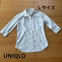 UNIQLO ストライプ五分袖シャツ　Ｌサイズ