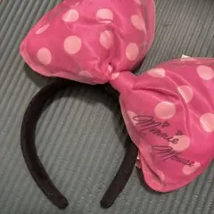 ミニーマウス カチューシャ ピンク 水玉