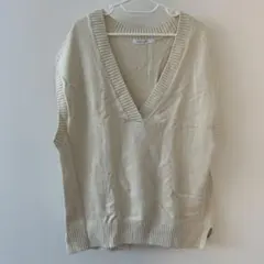美品　AMERICAN HOLIC アイボリー Vネックニットベスト M