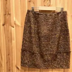 【トゥモローランド】タイトスカート　ミニ　ウール混　大人可愛い　綺麗め　日本製のサムネイル
