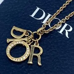 使用わずか 付属品完備 クリスチャンディオール DIORロゴネックレス ゴールド