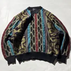 90s Acryl 3D design knit sweater y2k
