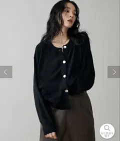 2025AW LARUTA モチフワミニフェザーニットショートカーディガン