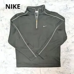 ナイキゴルフ ハーフジップ 長袖シャツ S 黒 NIKE FIT DRY