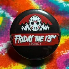 B45★Jason 缶バッジ★ホラー映画 ジェイソン USA古着 13日の金曜日