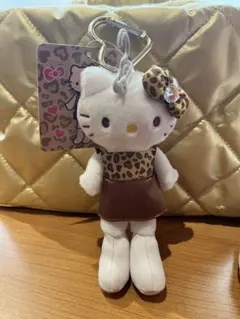 足長ギャルキティ ヒョウ柄キーホルダー スタイルアップマスコット