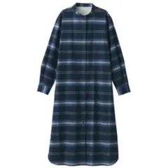 無印良品 両面起毛フランネルスタンドカラーシャツワンピース Mサイズ