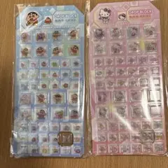 クレヨンしんちゃん&ハローキティ ブロックシール　タイルシール2枚セット海外製品