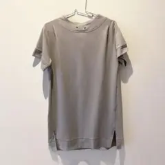 ikka 鹿の子ワイドネックワンピース