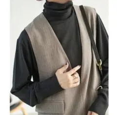 Spick&Spanスピックアンドスパン18Gタートルネックプルオーバーブラック