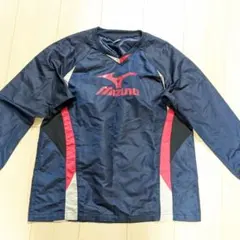美品　ミズノ　ウィンドブレーカー　ピステ　ネイビー　Lサイズ
