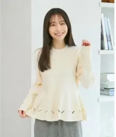 【再値下げ！】index スリットペプラムデザインニット