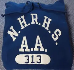 L/USA製/赤タグ/Champion/N.H.R.H.S./パーカー/ブルー