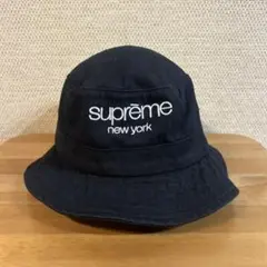 Supreme バケットハット ブラック ロゴ刺繍 - メルカリ
