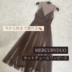 美品 MERCURYDUO ワンピース チュール セット 大人 ブラウン