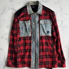 ✨美品✨ DIESELディーゼル　異素材ドッキング　シャツデニムジャケットL相当