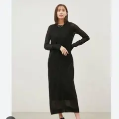 Mila Owen Tシャツライクレイヤードシアーニットワンピ