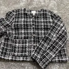 H&M ノーカラーツイードジャケット　Lサイズ