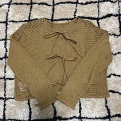 LOWRYS FARM メッシュ長袖クロップドトップス