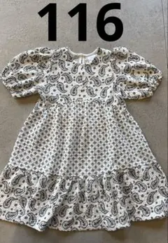 ZARA キッズ　ガールズ　ペイズリー　ワンピース　116センチ